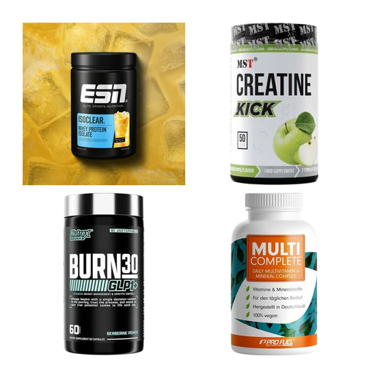 Wettkampfvorbereitung: ESN ISOCLEAR + MST Creatine + 2 weitere – alle enthaltenen Artikel