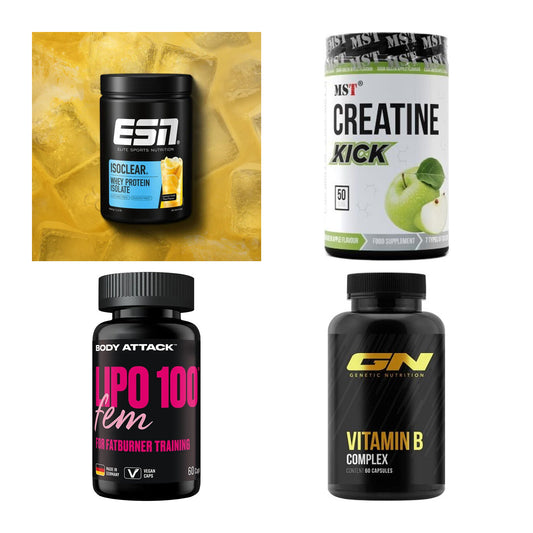 Wettkampfvorbereitung: ESN ISOCLEAR + MST Creatine + 2 weitere – alle enthaltenen Artikel