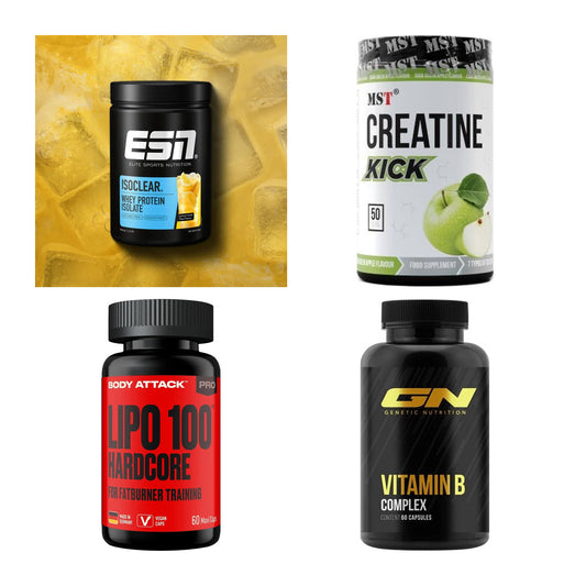 Wettkampfvorbereitung: ESN ISOCLEAR + MST Creatine + 2 weitere – alle enthaltenen Artikel