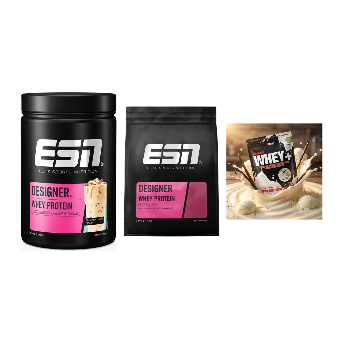 Whey-Probierset: ESN Designer Whey + 2 weitere – alle enthaltenen Artikel