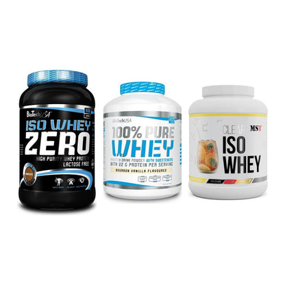 Whey-Probierset: BioTech Iso + BioTech 100% + MST Iso Clear – alle enthaltenen Artikel