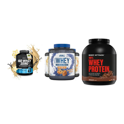 Whey-Probierset: BioTech Iso + Applied Nutriti + Body Attack – alle enthaltenen Artikel