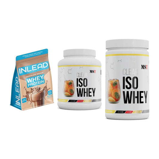 Whey-Probierset: INLEAD Whey Protein + MST Iso Clear + 1 weitere – alle enthaltenen Artikel