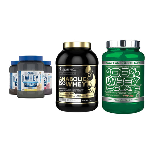 Whey-Probierset: Applied Nutriti + Kevin Levrone + Scitec Whey – alle enthaltenen Artikel