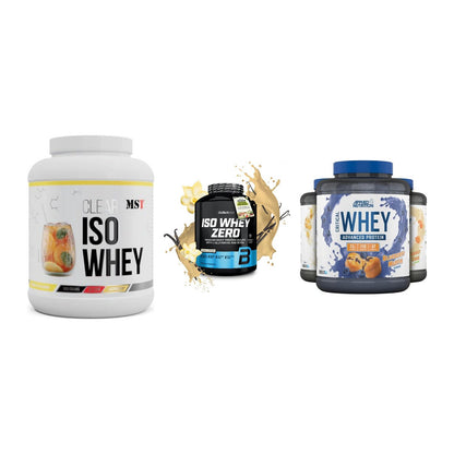 Whey-Probierset: MST Iso Clear + BioTech Iso + Applied Nutriti – alle enthaltenen Artikel