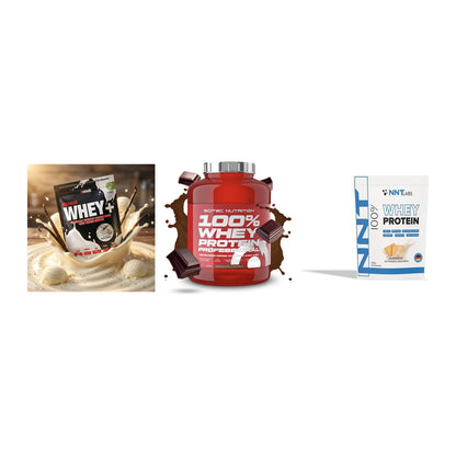 Whey-Probierset: Sinob Honest + Scitec 100% + NNT Whey – alle enthaltenen Artikel