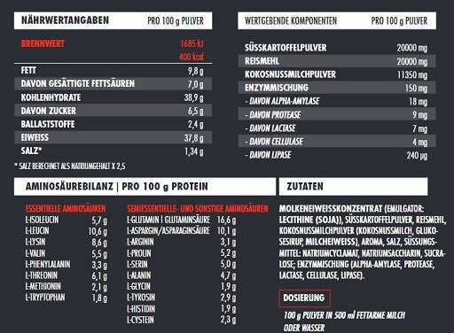 Vanille Sorten-Großset: Scitec Anabolic + Optimum Nutriti + 2 weitere – Big Zone Masstiff 2.0 Beutel 2000g (Vanille)