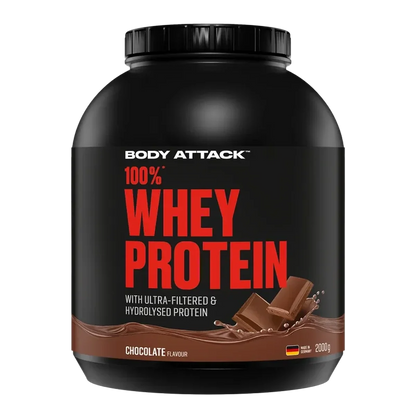 Whey-Probierset: MST Iso Clear + Applied Nutriti + Body Attack – Body Attack 100% Whey Protein 2000g (Chocolate)