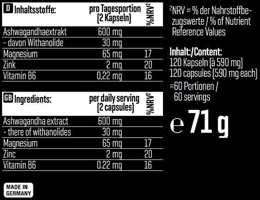 Schlaf & Erholung: BioTech Micella + ESN Magnesium + Body Attack – Body Attack Ashwagandha KSM-66 - 120 Kapseln