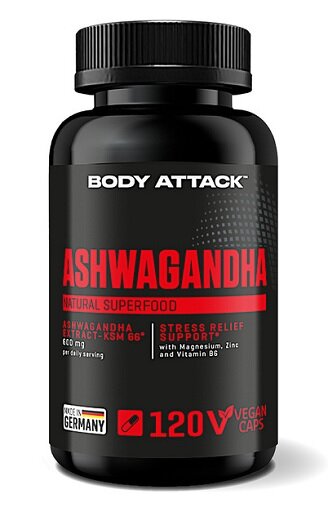 Schlaf & Erholung: BioTech Micella + ESN Magnesium + Body Attack – Body Attack Ashwagandha KSM-66 - 120 Kapseln