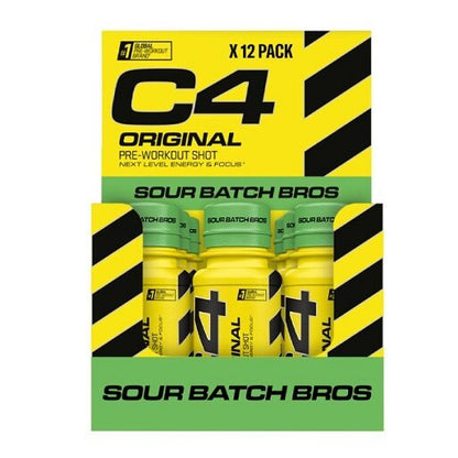 Koffein & B-Vitamine: Cellucor C4 Original Shot 12 x + MST Niacin – Cellucor C4 Original Shot 12 x 60ml (Sour Batch Bros)