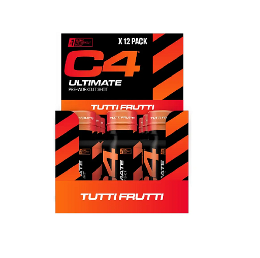 Booster-Trainingsvorrat: Cellucor C4 Ultimate – 60 Tage, 78 Portionen – Cellucor C4 Ultimate Pre-Workout Shot 12x60ml (Tutti Frutti)