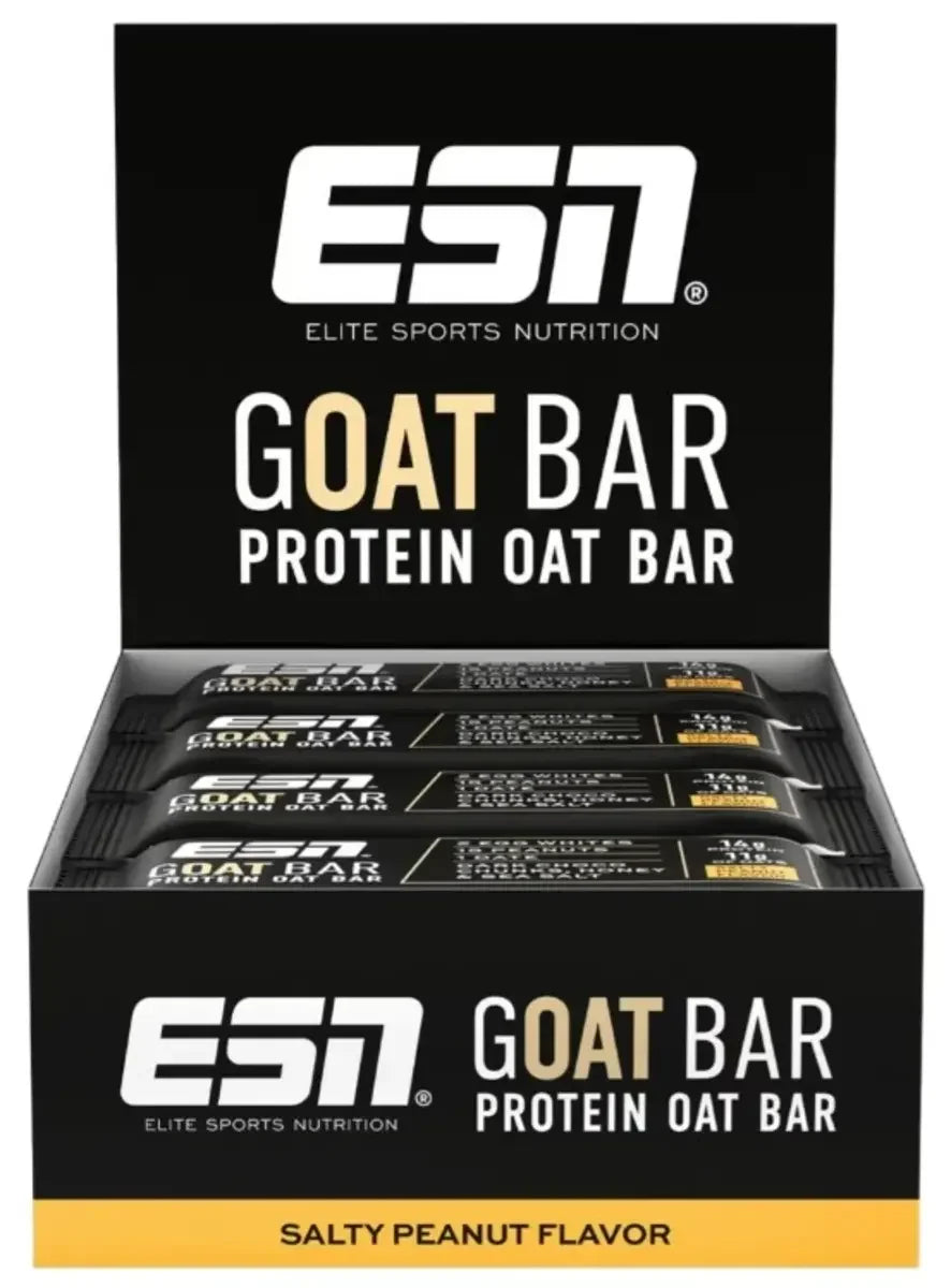 Riegel-Probierset: MaxiNutrition + M&M Protein Bar + 4 weitere – ESN Goat Bar 12x55g (Salty Peanut)