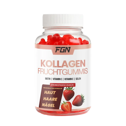 Erdbeere Sorten-Großset: BioTech Whey + MST Best Whey + 2 weitere – FGN Kollagen 60 Fruchtgummies (Erdbeer)