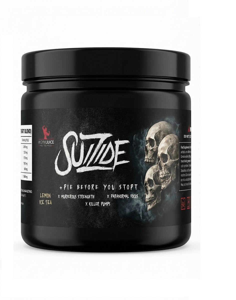 Zitrone Sorten-Großset: #GYMJUICE + Cellucor C4 + 2 weitere – #GYMJUICE SUIZIDE Booster 270g (Lemon Ice Tea)