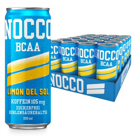 Kraft-Stack: BioTech Creatine + Psycho Pharma + Nocco BCAA Drink – Nocco BCAA Drink 24 x 330 ml Limon del Sol