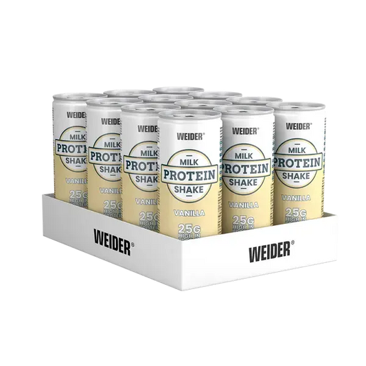 Drinks-Monatsration: Weider Protein Milk Shake – 30 Tage, 36 Portionen – Weider Protein Milk Shake 12x250ml (Iced Coffee Latte)
