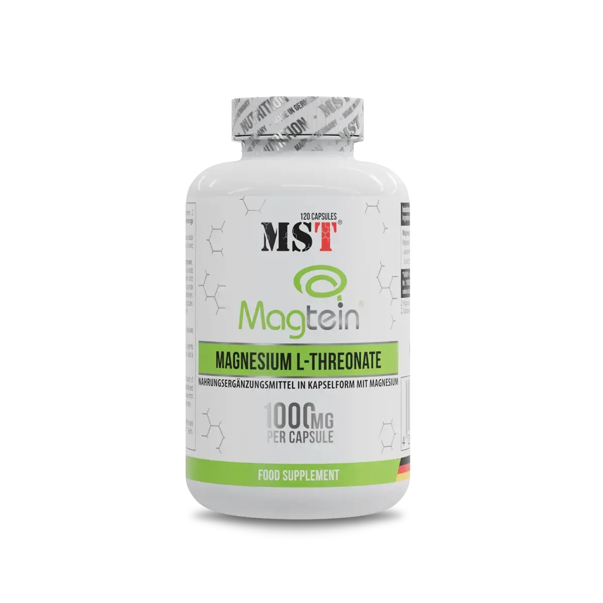 Magnesium-Jahresvorrat: MST Magnesium – 365 Tage, 450 Kapseln – MST - Magnesium L-Threonate Magtein® 1000mg - 120 Kapseln