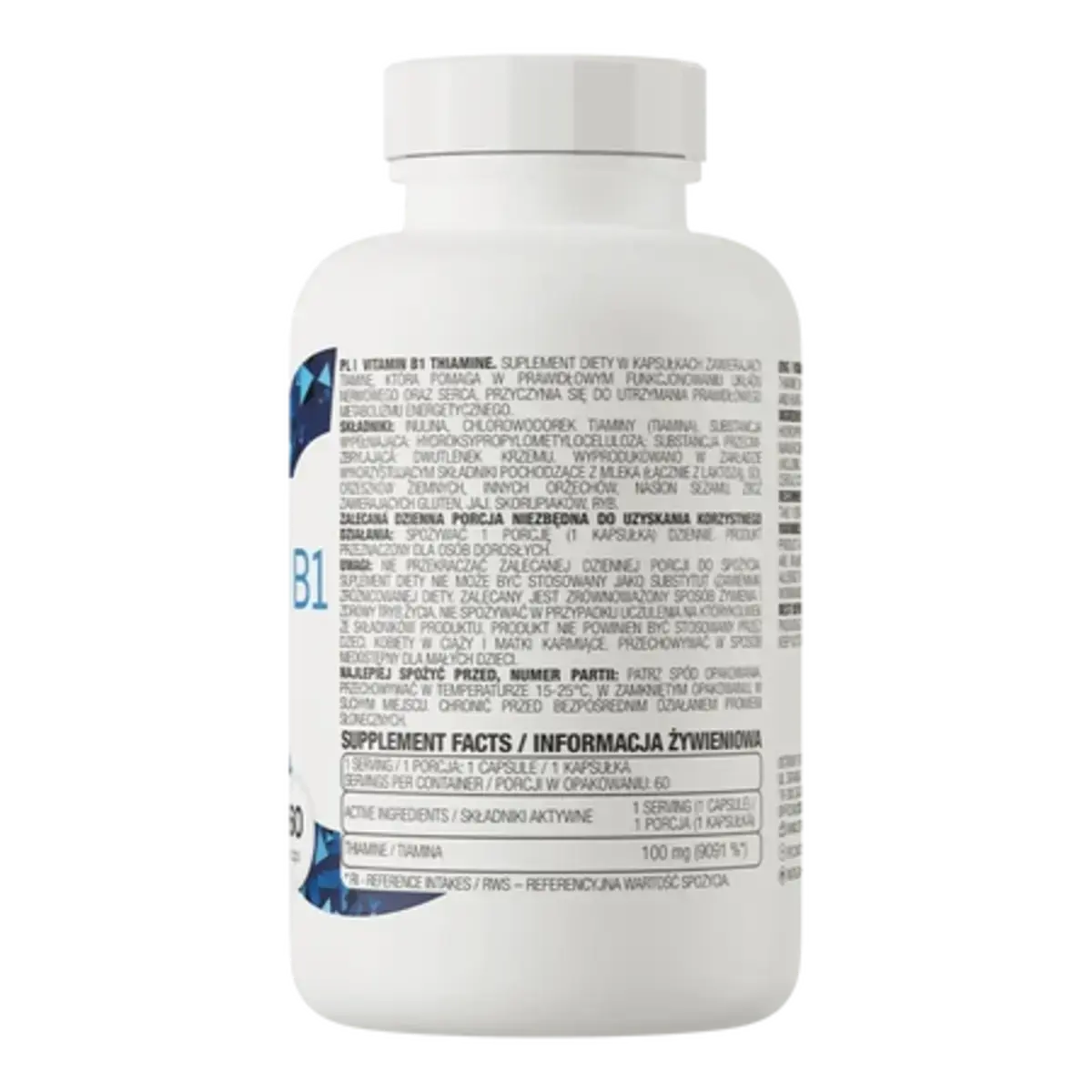 Koffein & B-Vitamine: ESN Caffeine Caps + Ostrovit Vitamin B1 Thiamine – Ostrovit Vitamin B1 Thiamine 60 Kapseln