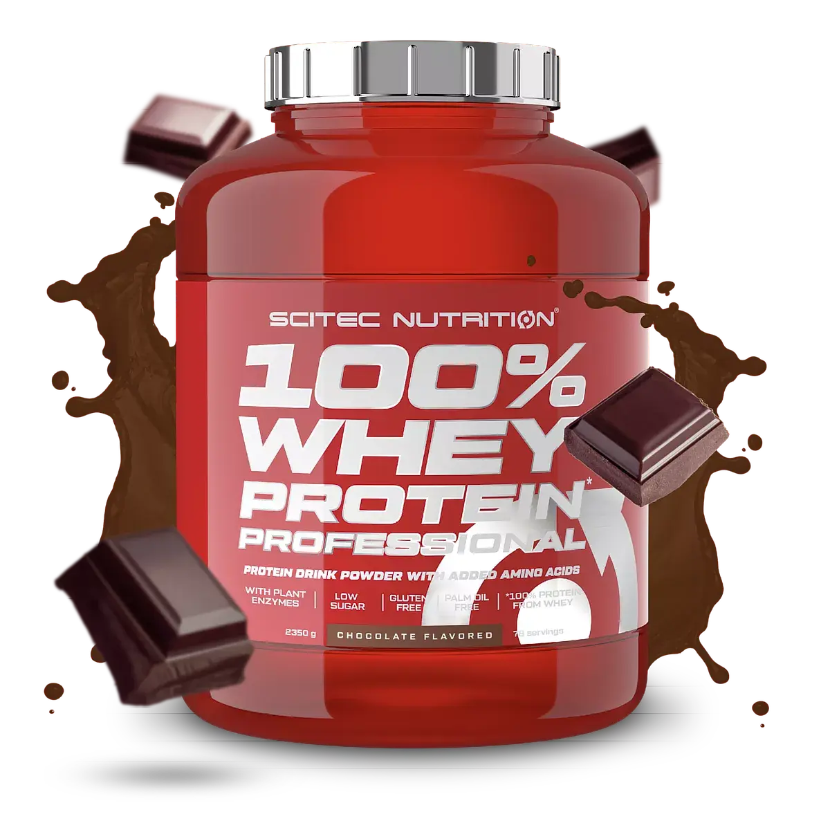 Muskelaufbau-Set: Scitec 100% Whey + #GYMJUICE Creatine – Scitec 100% Whey Professional 2350g (Strawberry White Chocolate)