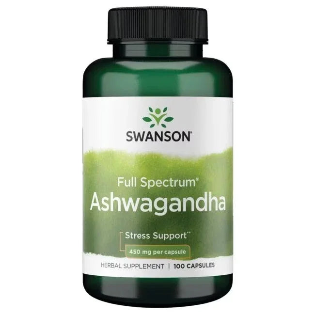 Schlaf & Erholung: BioTech Micella + ESN Magnesium + Swanson Ashwaga – Swanson Ashwagandha Full Spectrum 450mg - 100 Kapseln