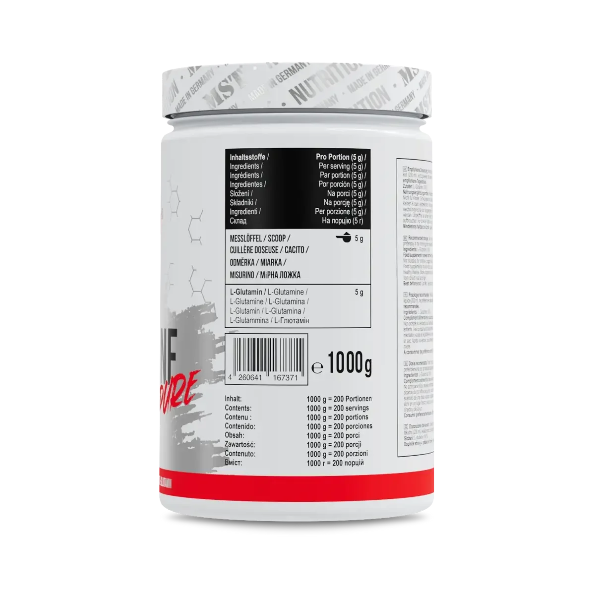 MST Marken-Großset: Arginine RAW + Zinc Chelate + 3 weitere – MST - Glutamine 1000g
