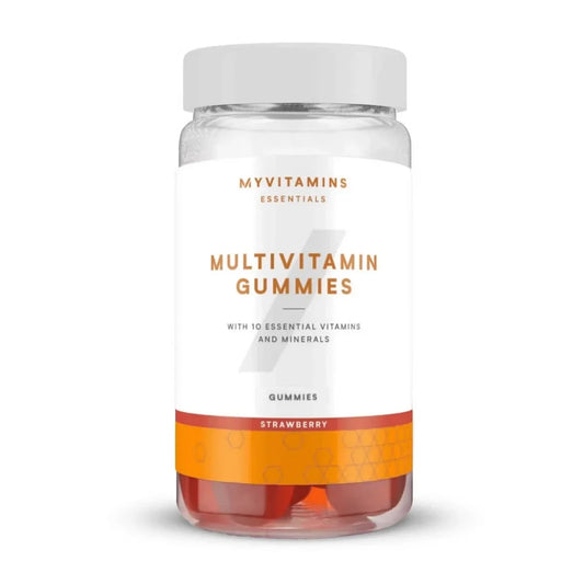 Erdbeere Sorten-Großset: MyProtein + Kevin Levrone + 2 weitere – MyProtein Multivitamin Gummies 30 Gummies (Strawberry)