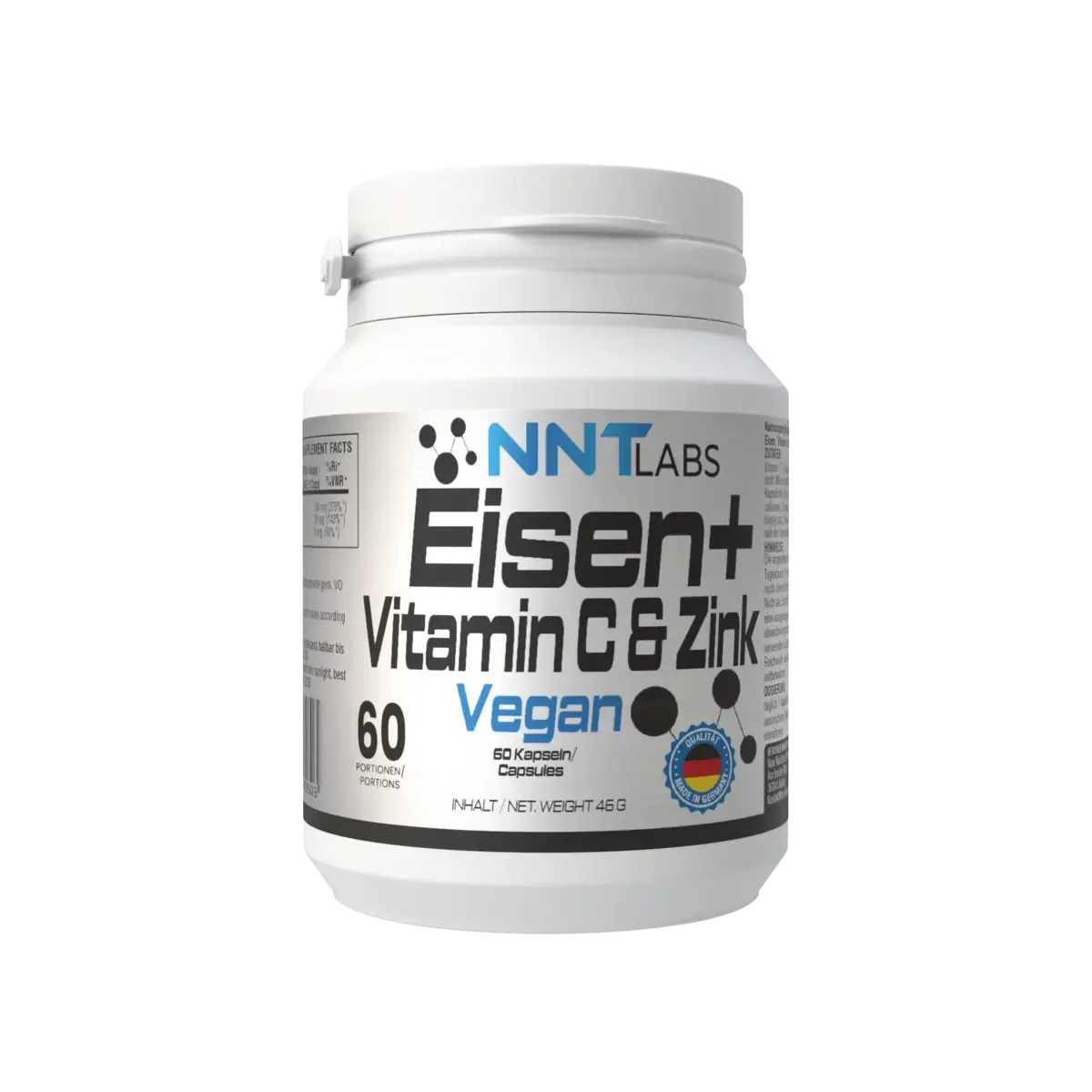 Gesundheits-Basisbox: NNT Eisen + ProFuel Zink + 3 weitere – NNT Eisen + Vitamin C + Zink 60 Kapseln