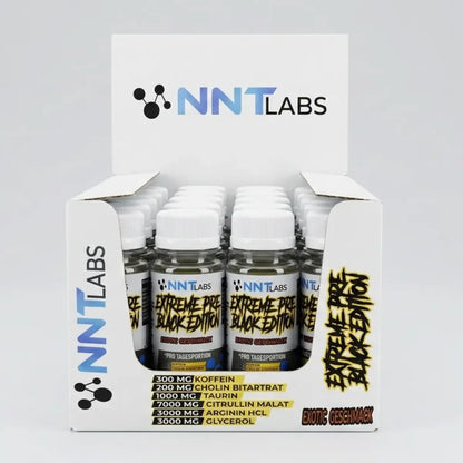 Booster-Trainingsvorrat: NNT Extreme Black – 60 Tage, 80 Portionen – NNT Extreme Black Edition Shot 20x60ml (Exotic)