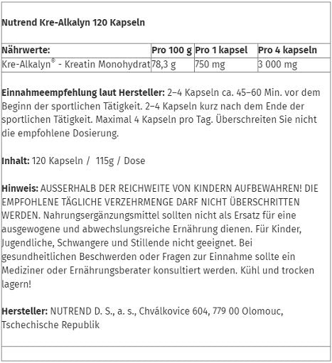 Masseaufbau-Set: Kevin Levrone Anabolic Mass + Nutrend Kre-Alkalyn – Nutrend Kre-Alkalyn 120 Caps