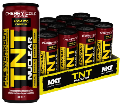 Diät-Duo: Sinob Flasty Geschmackspulver + NXT Nutrition TNT NUCLEAR – NXT Nutrition TNT NUCLEAR 12x330ml (Cherry Cola)