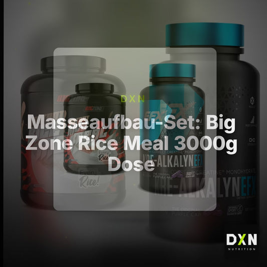 Masseaufbau-Set: Big Zone Rice Meal 3000g Dose + EFX Kre-Alkalyn – Clean Showcase Plus