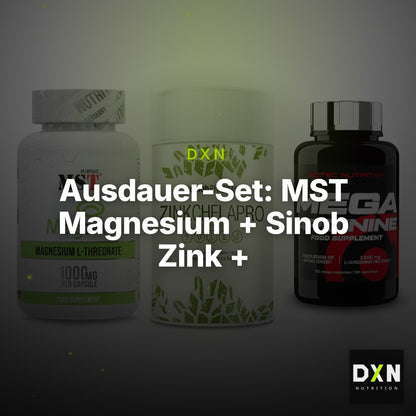 Ausdauer-Set: MST Magnesium + Sinob Zink + Scitec Mega – Clean Showcase Plus