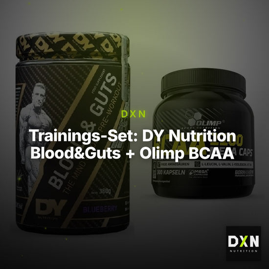 Trainings-Set: DY Nutrition Blood&Guts + Olimp BCAA Mega Caps – Clean Showcase Plus