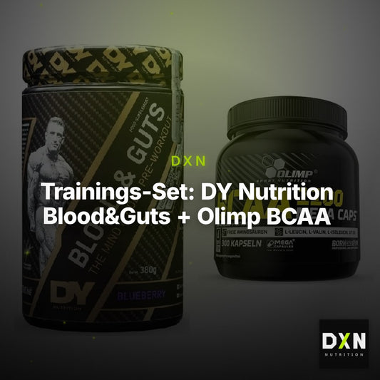 Trainings-Set: DY Nutrition Blood&Guts + Olimp BCAA Mega Caps – Clean Showcase Plus