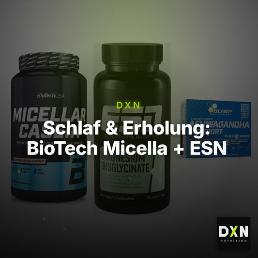 Schlaf & Erholung: BioTech Micella + ESN Magnesium + Olimp Ashwagand – Clean Showcase Plus