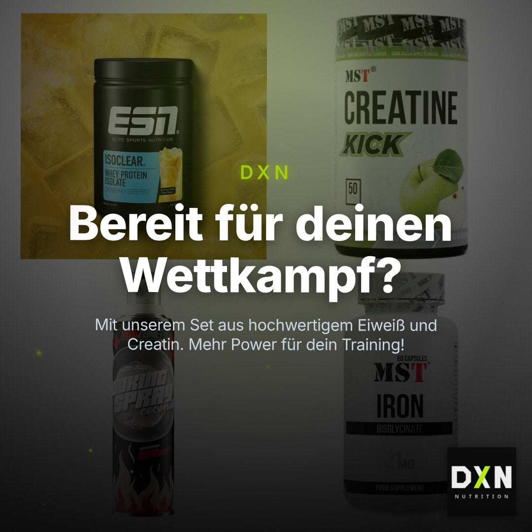 Wettkampfvorbereitung: ESN ISOCLEAR + MST Creatine + 2 weitere – Clean Showcase Plus