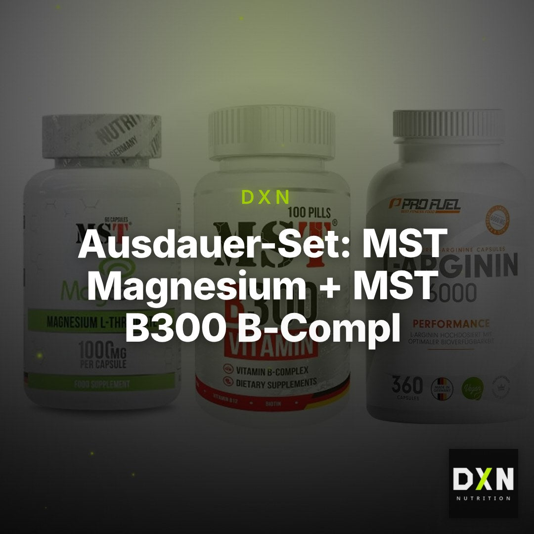 Ausdauer-Set: MST Magnesium + MST B300 B-Compl + ProFuel L-Argini – Clean Showcase Plus