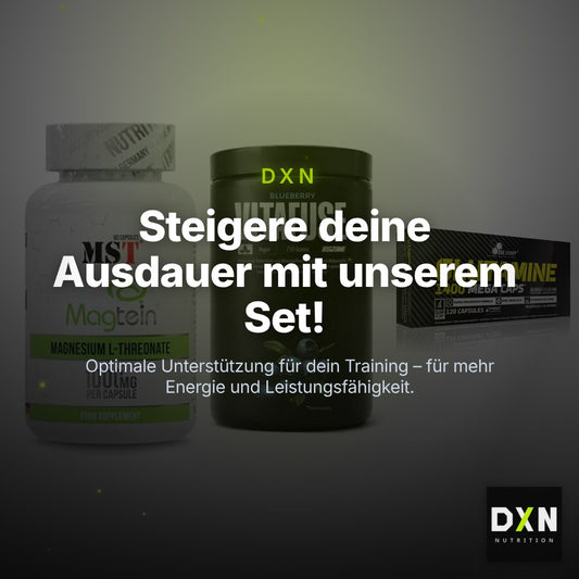 Ausdauer-Set: MST Magnesium + Big Zone Vitafus + Olimp L-Glutamin – Clean Showcase Plus