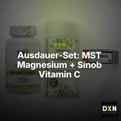 Ausdauer-Set: MST Magnesium + Sinob Vitamin C + Nutrend Multimin – Clean Showcase Plus