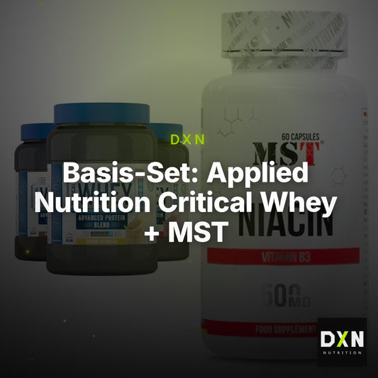 Basis-Set: Applied Nutrition Critical Whey + MST Niacin – Clean Showcase Plus