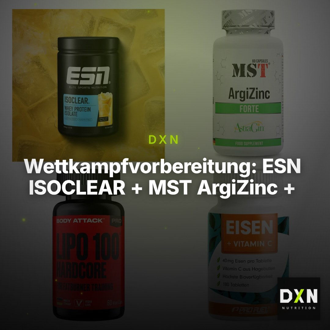 Wettkampfvorbereitung: ESN ISOCLEAR + MST ArgiZinc + 2 weitere – Clean Showcase Plus