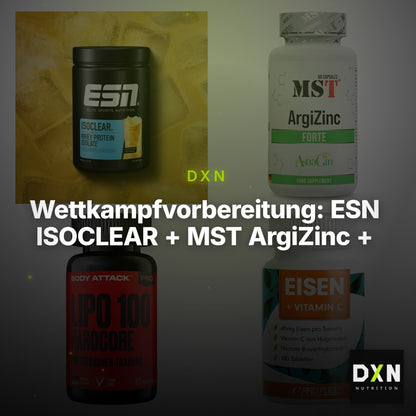 Wettkampfvorbereitung: ESN ISOCLEAR + MST ArgiZinc + 2 weitere – Clean Showcase Plus