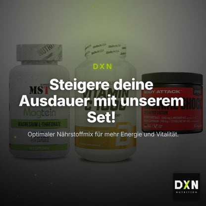 Ausdauer-Set: MST Magnesium + BioTech Vitamin + Body Attack – Clean Showcase Plus