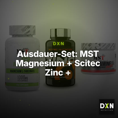 Ausdauer-Set: MST Magnesium + Scitec Zinc + MST Glutamine – Clean Showcase Plus
