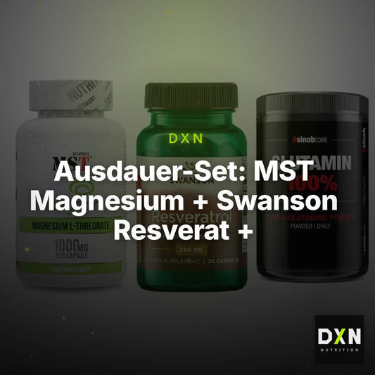 Ausdauer-Set: MST Magnesium + Swanson Resverat + Sinob Core – Clean Showcase Plus