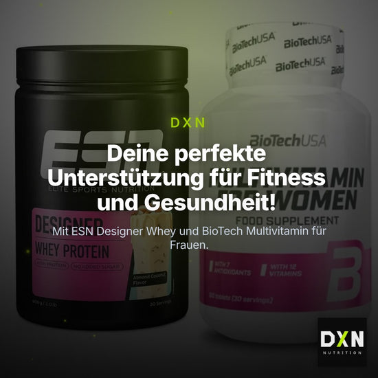 Basis-Set: ESN Designer Whey + BioTech Multivitamin für Frau 60 – Clean Showcase Plus
