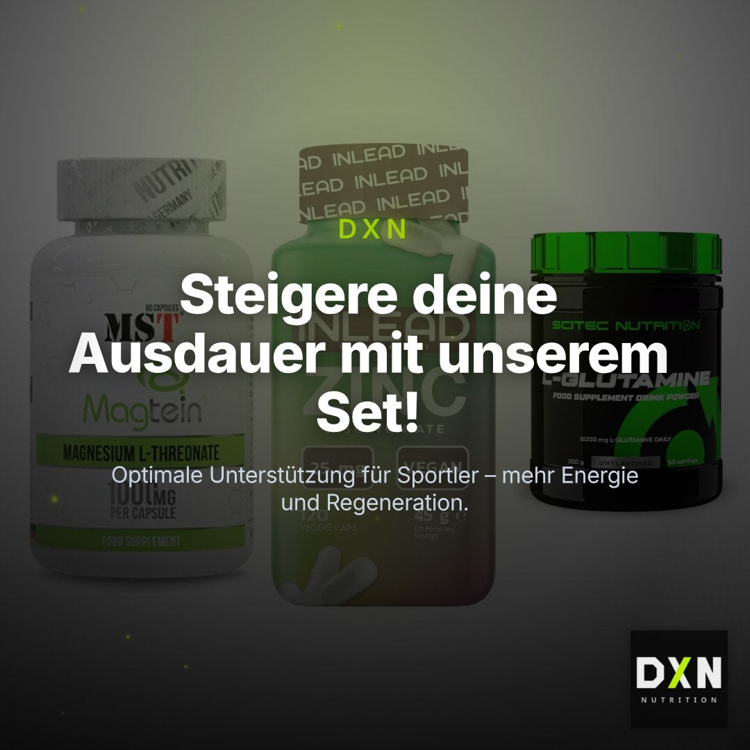 Ausdauer-Set: MST Magnesium + INLEAD Zink + Scitec L-Glutami – Clean Showcase Plus