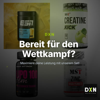 Wettkampfvorbereitung: ESN ISOCLEAR + MST Creatine + 2 weitere – Clean Showcase Plus