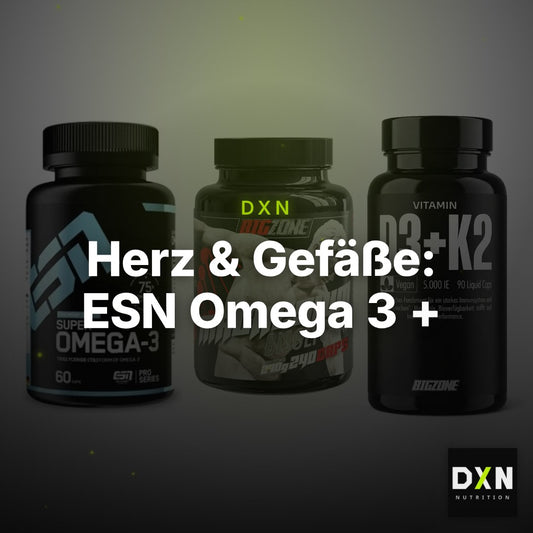 Herz & Gefäße: ESN Omega 3 + Big Zone Magnesi + Big Zone Vitamin – Clean Showcase Plus